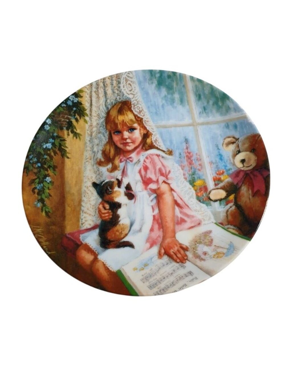 Rain Rain Go Away Plate Reco 1989 John McClelland Treasured Songs Childhood Gift